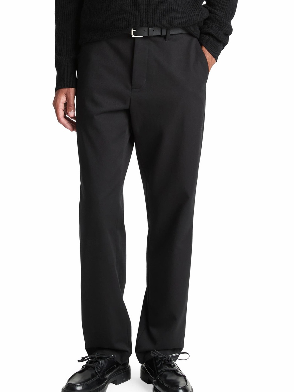Vince Black Owen Officer Chino Pants Cuffed Trouser Slim Straight